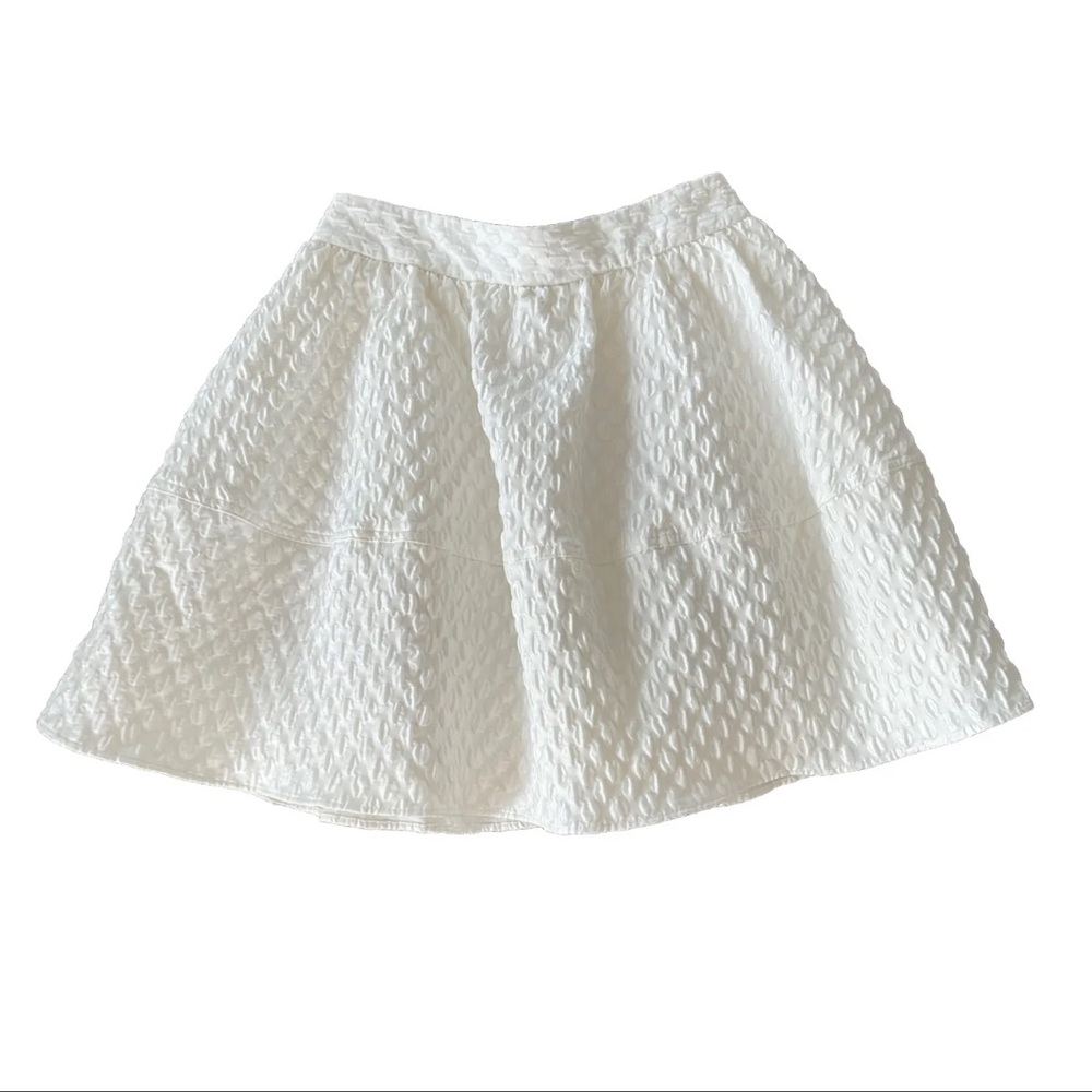 EUC Express Jacquard Full Lined Short Skirt With Pockets | White | Women’s 2